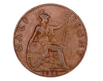 1-15イギリス 1ペニー 銅貨 1919年 プレスエラー ジョージ 1-15