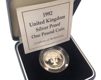 1992年英国1ポンド・プルーフ硬貨：イングリッシュオークツリー