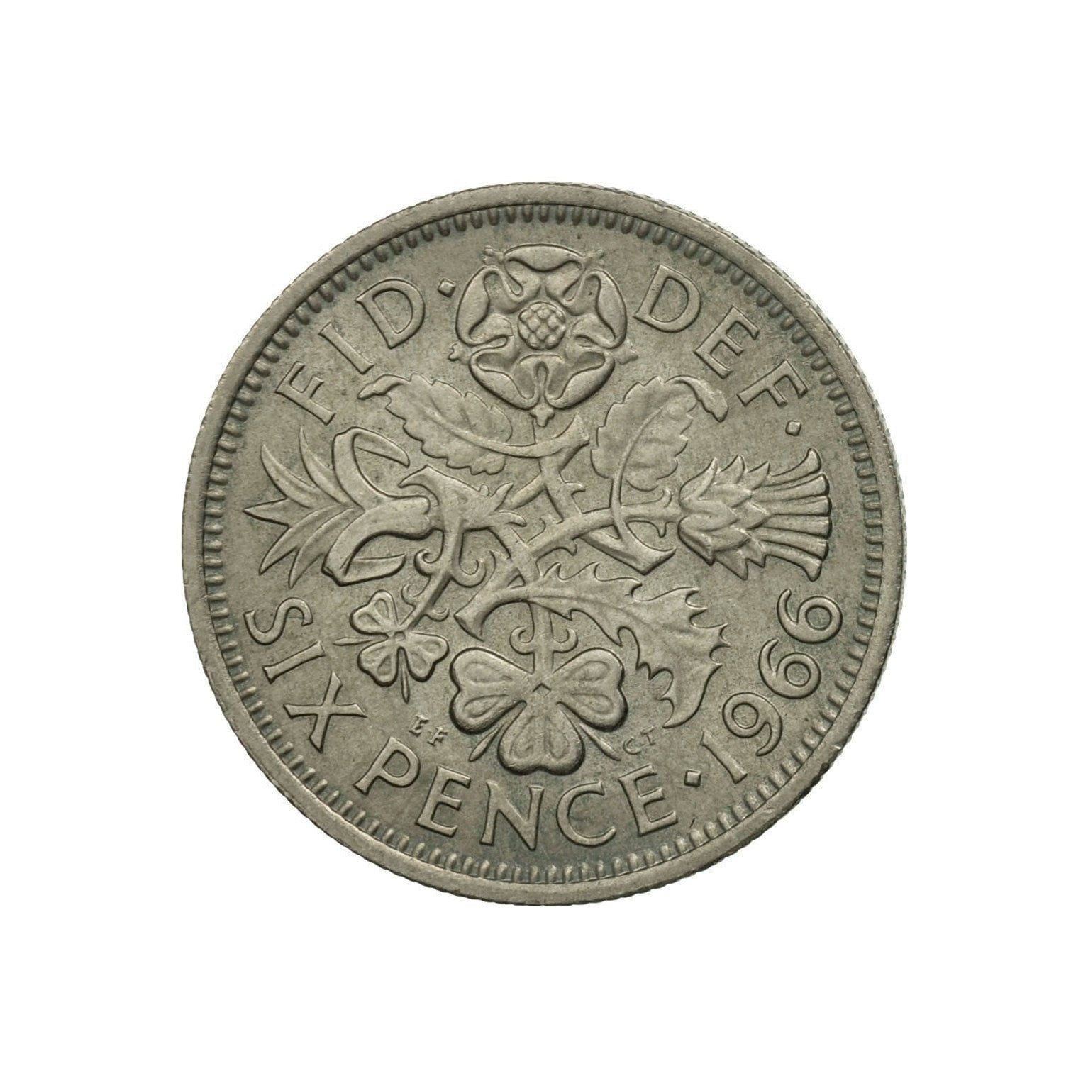 Image of 1966 Sixpence Coin Great Britain From Queen Elizabeth Ii, Perfect For Birthdays , Anniversary Or Craft & Jewellery