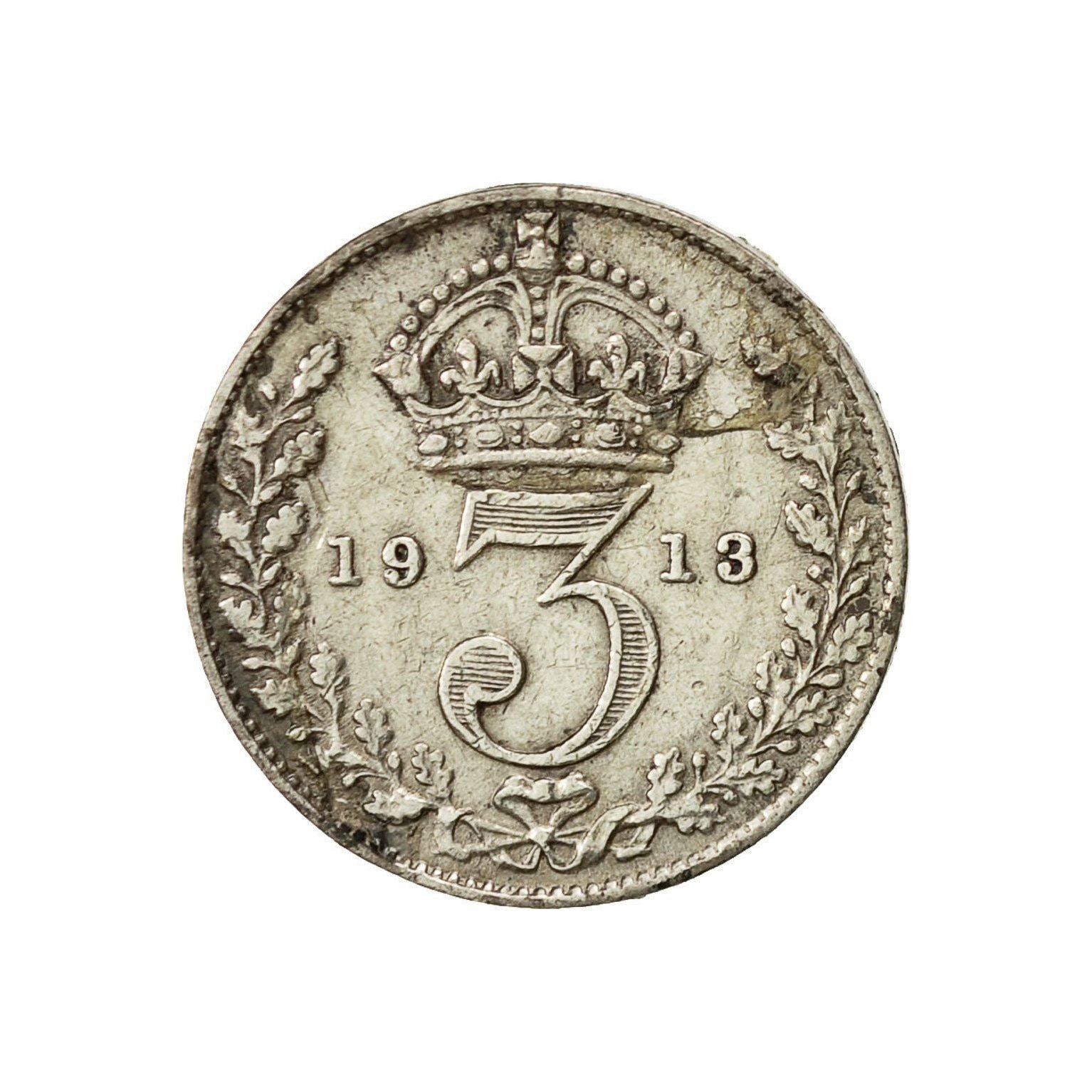 Image of 1913 Silver Three Pence From The United Kingdom, Perfect For Birthdays , Anniversary & Within Jewellery