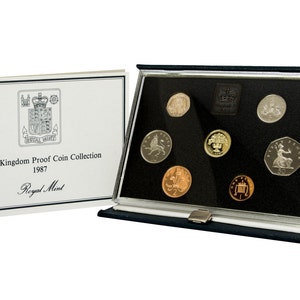 1987 Royal Mint Proof Coin Year Set Complete with Certificate