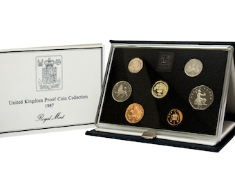 1987 Royal Mint Proof Coin Year Set Complete with Certificate