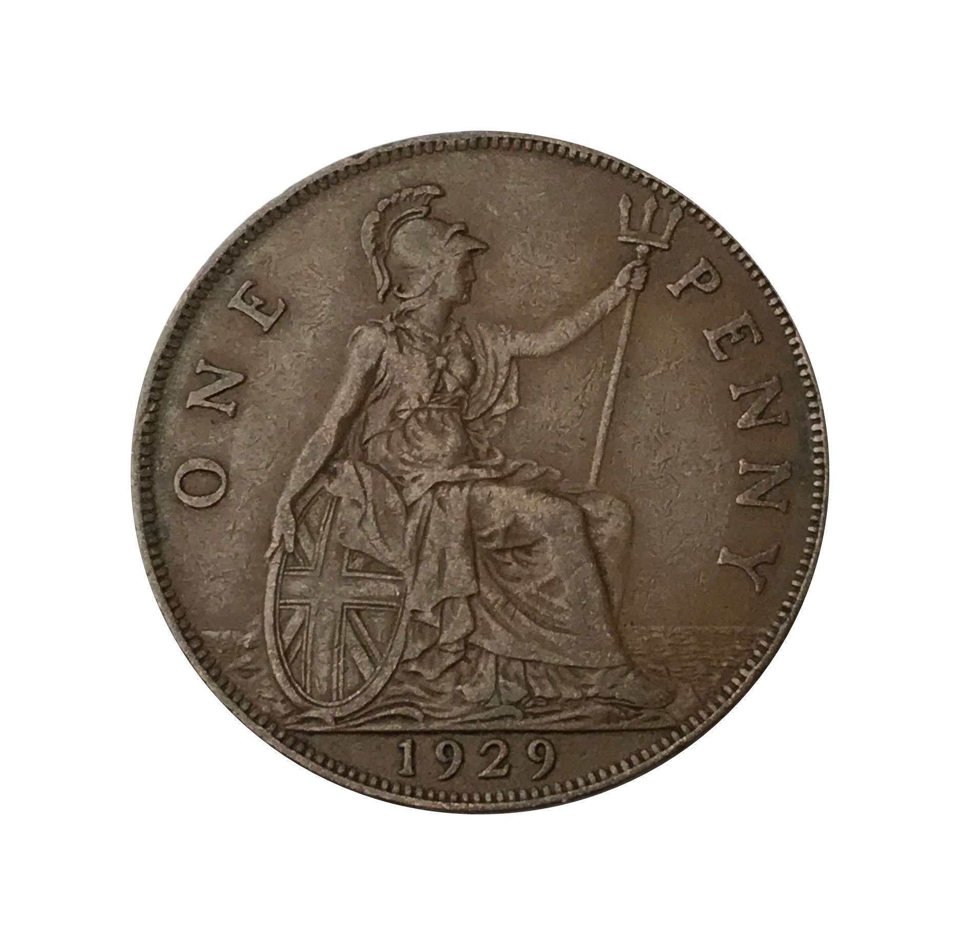 Image of 1929 One Penny Coin Great Britain From King George V , Perfect For Birthdays , Anniversary Or Craft & Jewellery
