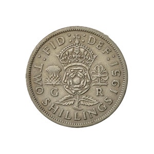 1951 Florin / Two Shilling Coin Great Britain From King George VI, Perfect for Birthdays , Anniversary or Craft and Jewellery