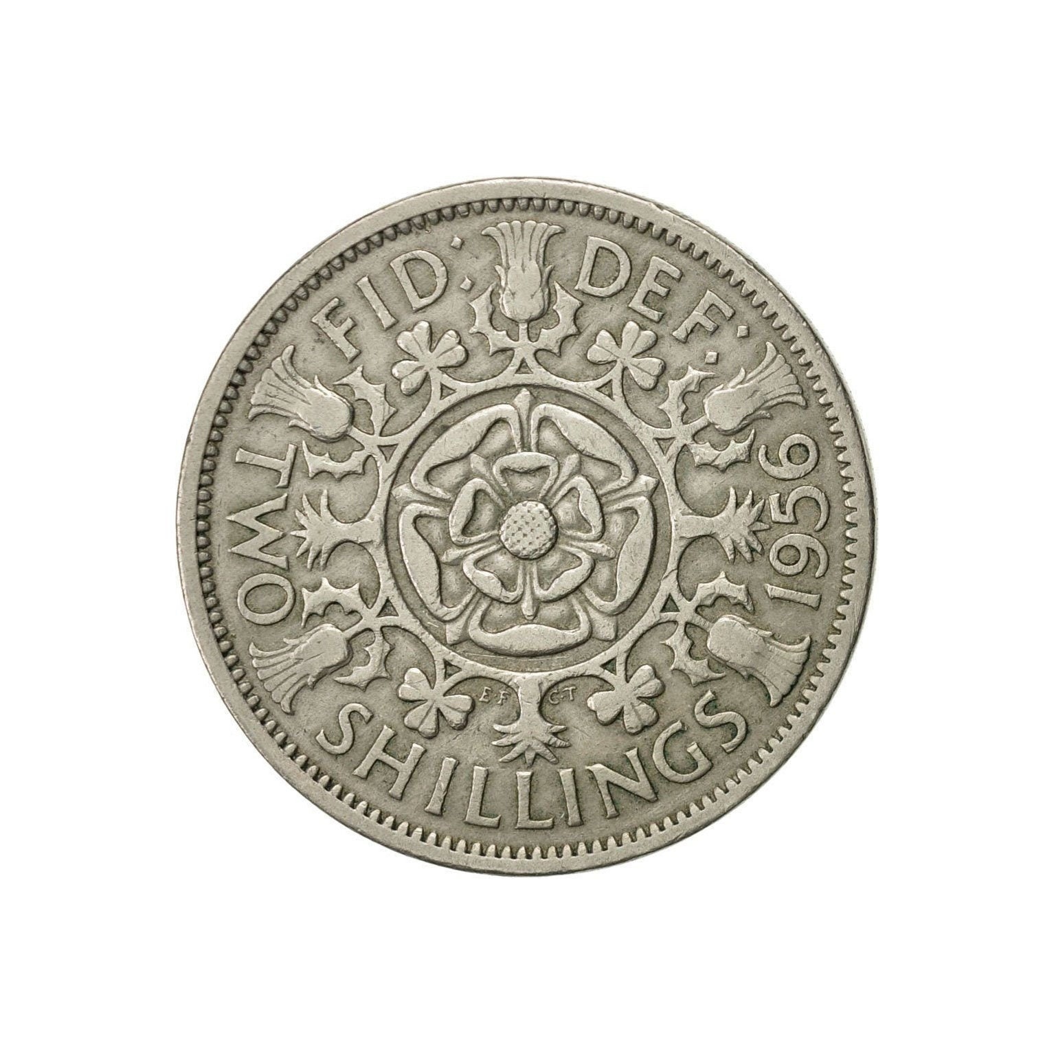 1956 Florin / Two Shilling Coin Great Britain From Queen Elizabeth 2nd, Perfect for Birthdays , Anniversary or Craft and Jewellery