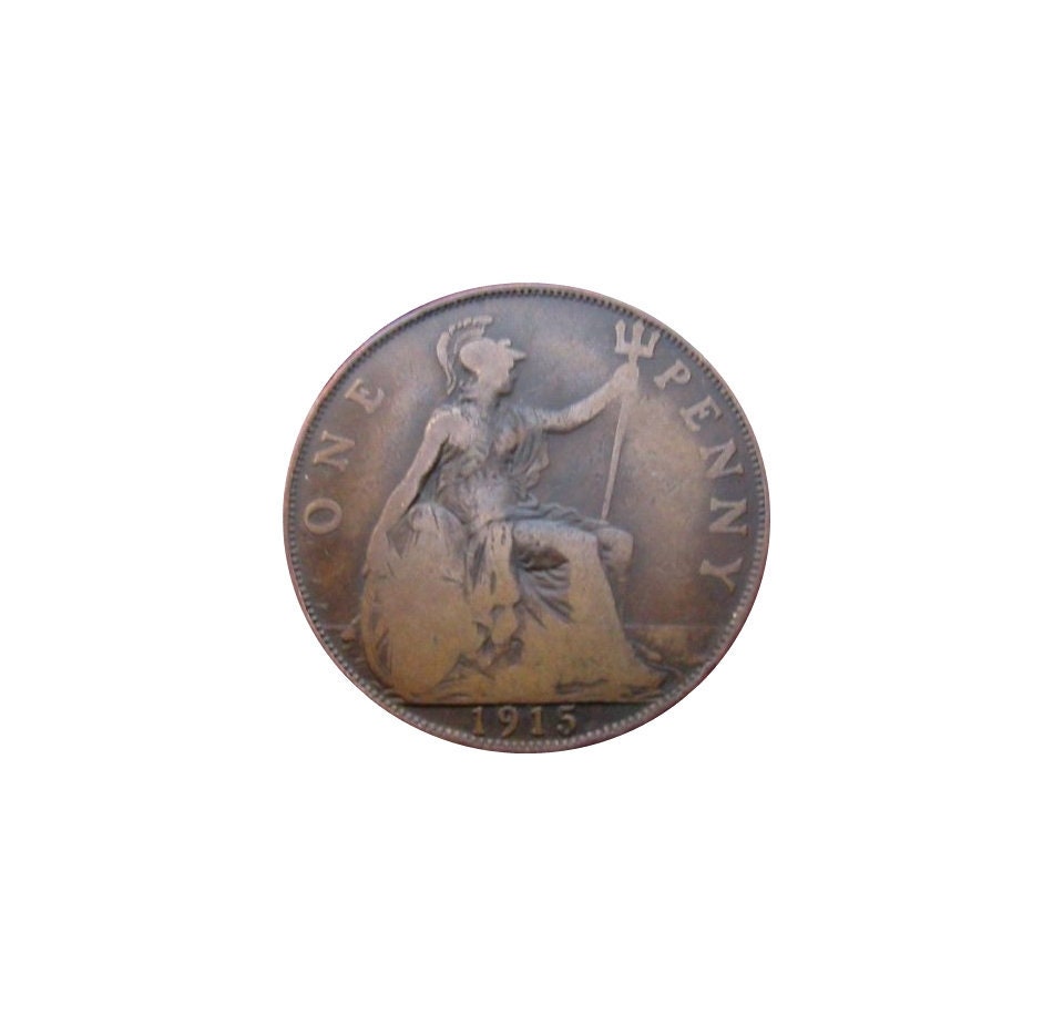 Image of 1915 One Penny Coin Great Britain From King George V , Perfect For Birthdays , Anniversary Or Craft & Jewellery