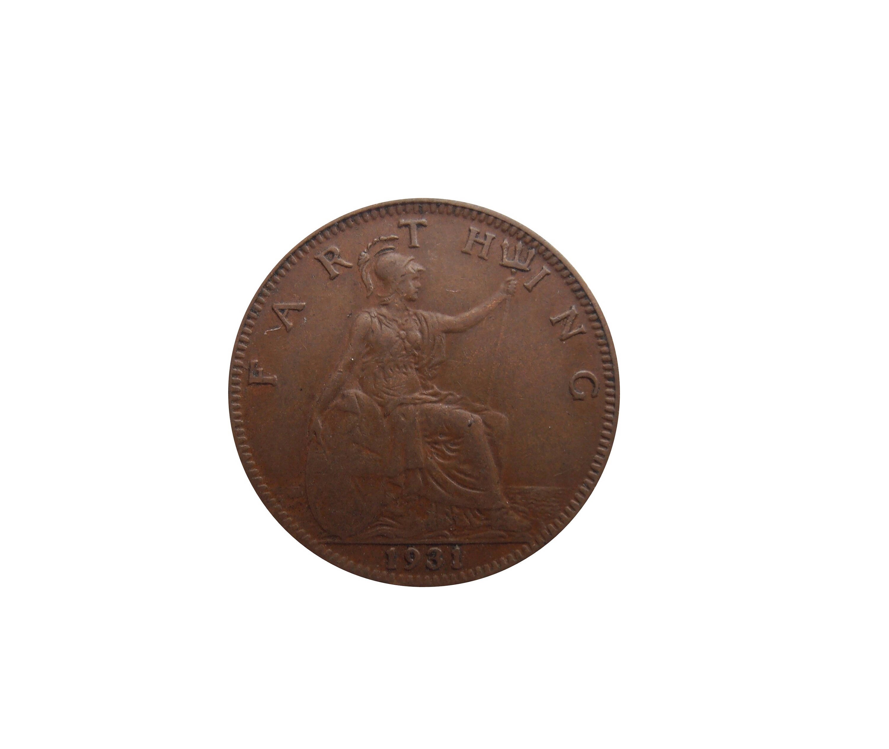 Image of 1931 Farthing Coin Featuring Britannia From The United Kingdom, Perfect For Birthdays , Anniversary & Within Jewellery