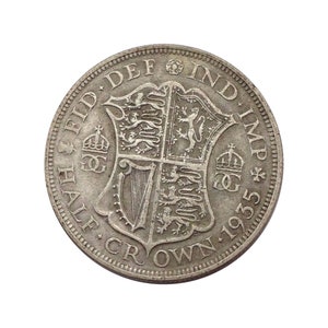Pièce en demi-couronne de 1935 Grande-Bretagne du roi George V, parfaite pour les anniversaires, l&#39;artisanat et les bijoux