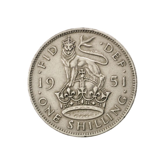 1951年英国シリング硬貨、ジョージ6世より。誕生日、記念日、工芸品や