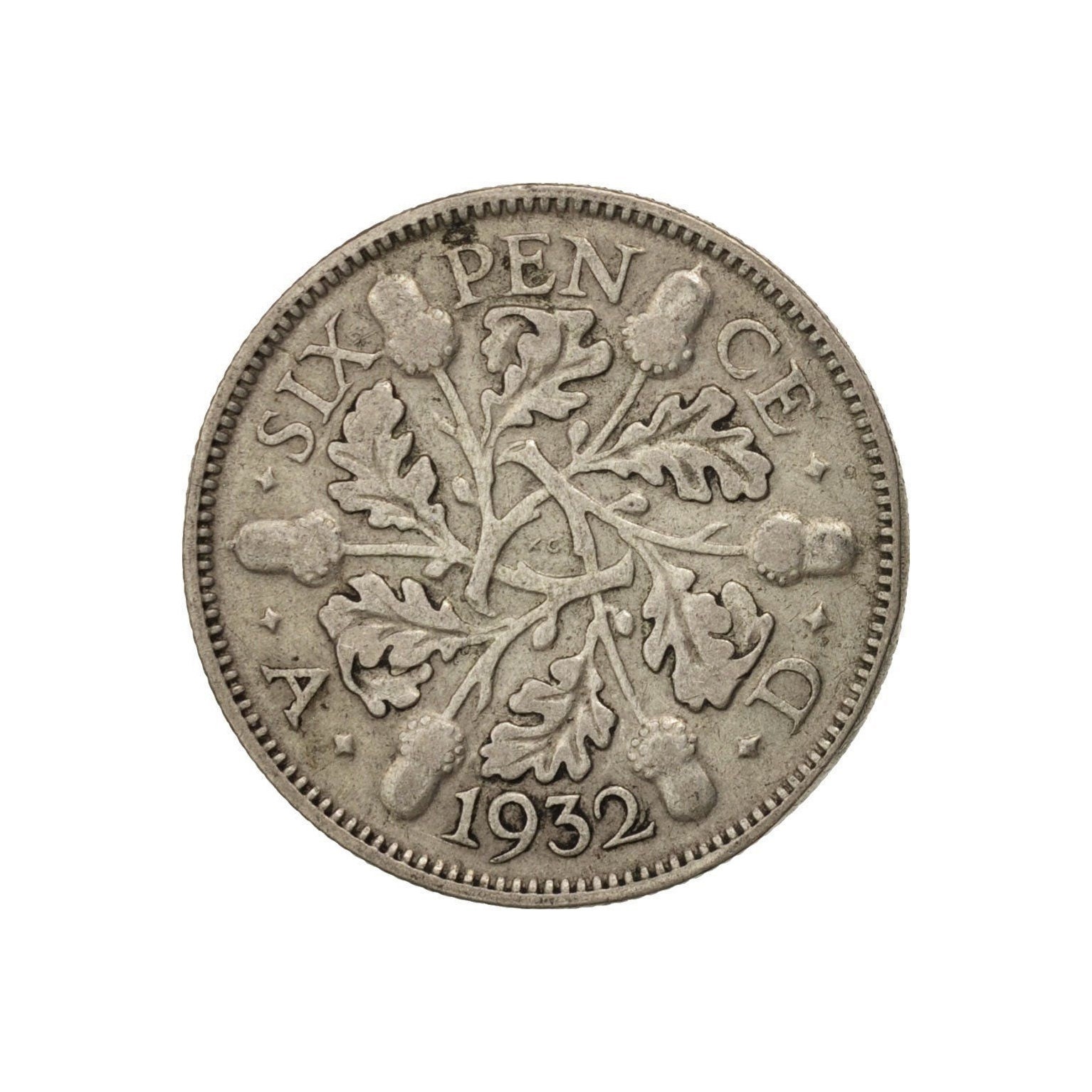 Image of 1932 Sixpence Coin Great Britain From King George V, Perfect For Birthdays , Anniversary Or Craft & Jewellery