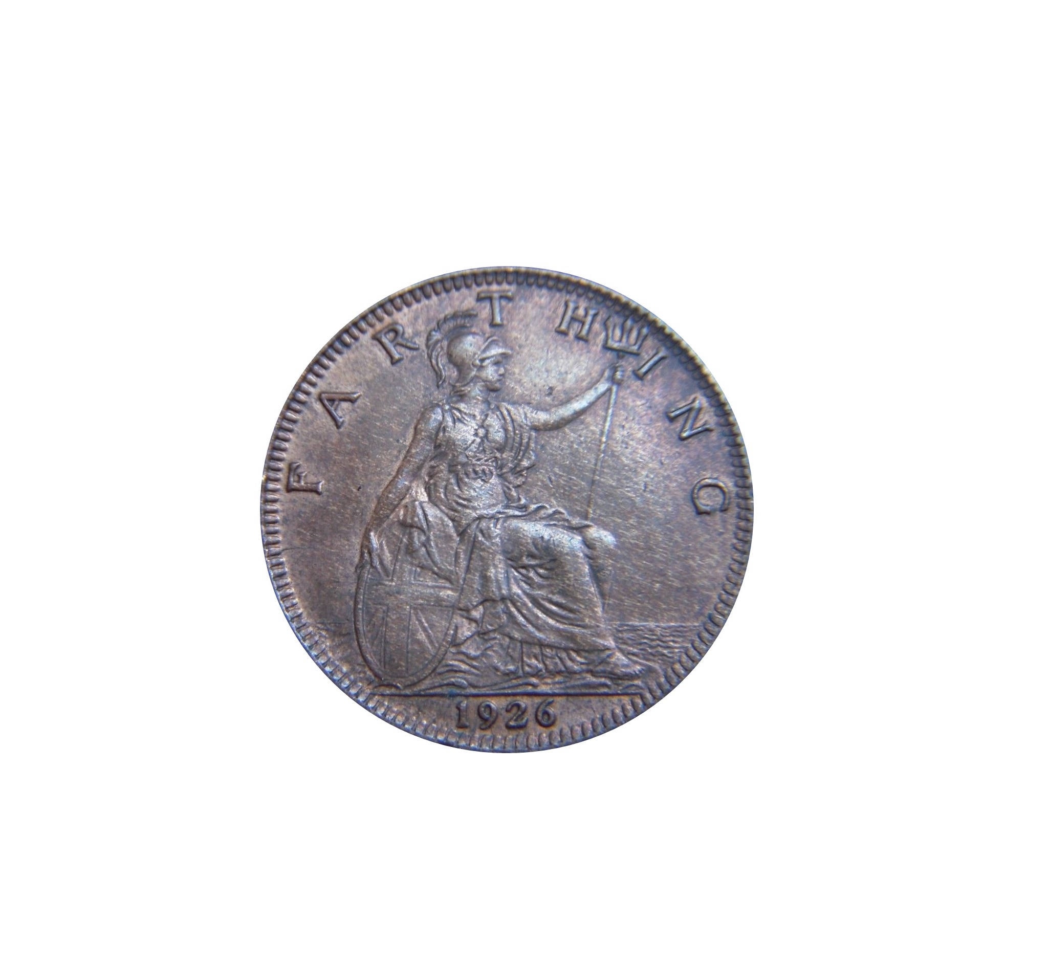 Image of 1926 Farthing Coin Featuring Britannia From The United Kingdom, Perfect For Birthdays , Anniversary & Within Jewellery