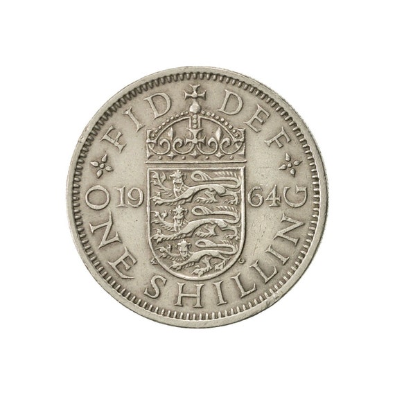 1964年イギリスのシリング硬貨、エリザベス2世女王時代、誕生日、記念