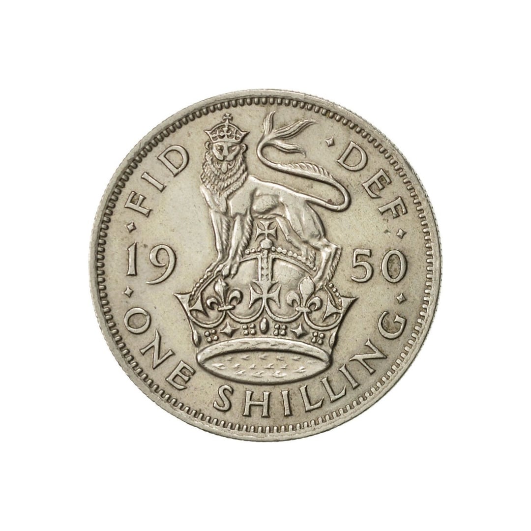 2091. 貴重品 大型 1951年 イギリス 5シリング 硬貨 ジョージ6世