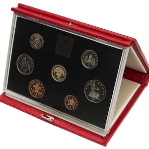 1987 Royal Mint Proof Set Red Leather Deluxe