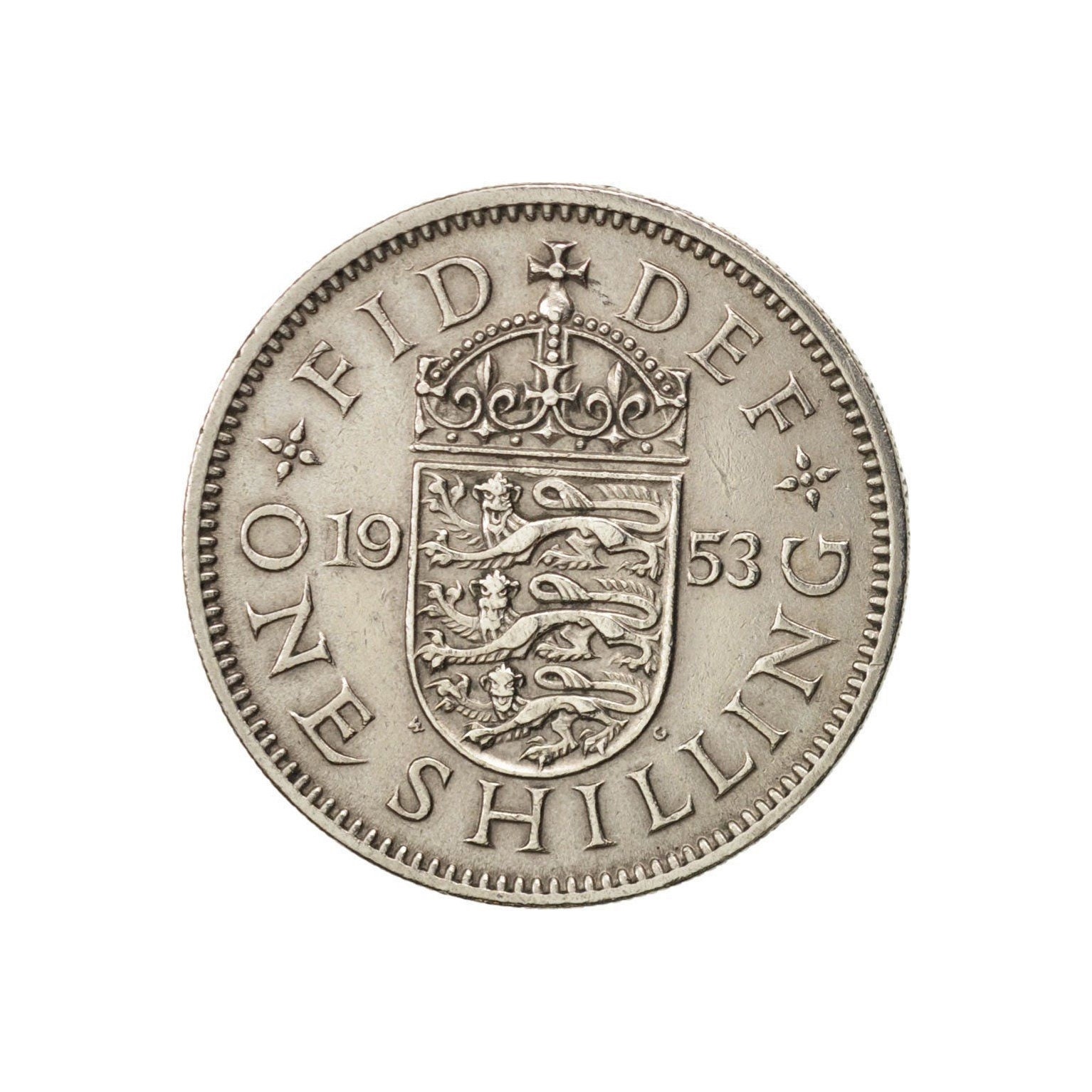 Image of 1953 English Shilling Coin Great Britain From Queen Elizabeth 2nd, Perfect For Birthdays , Anniversary Or Craft & Jewellery