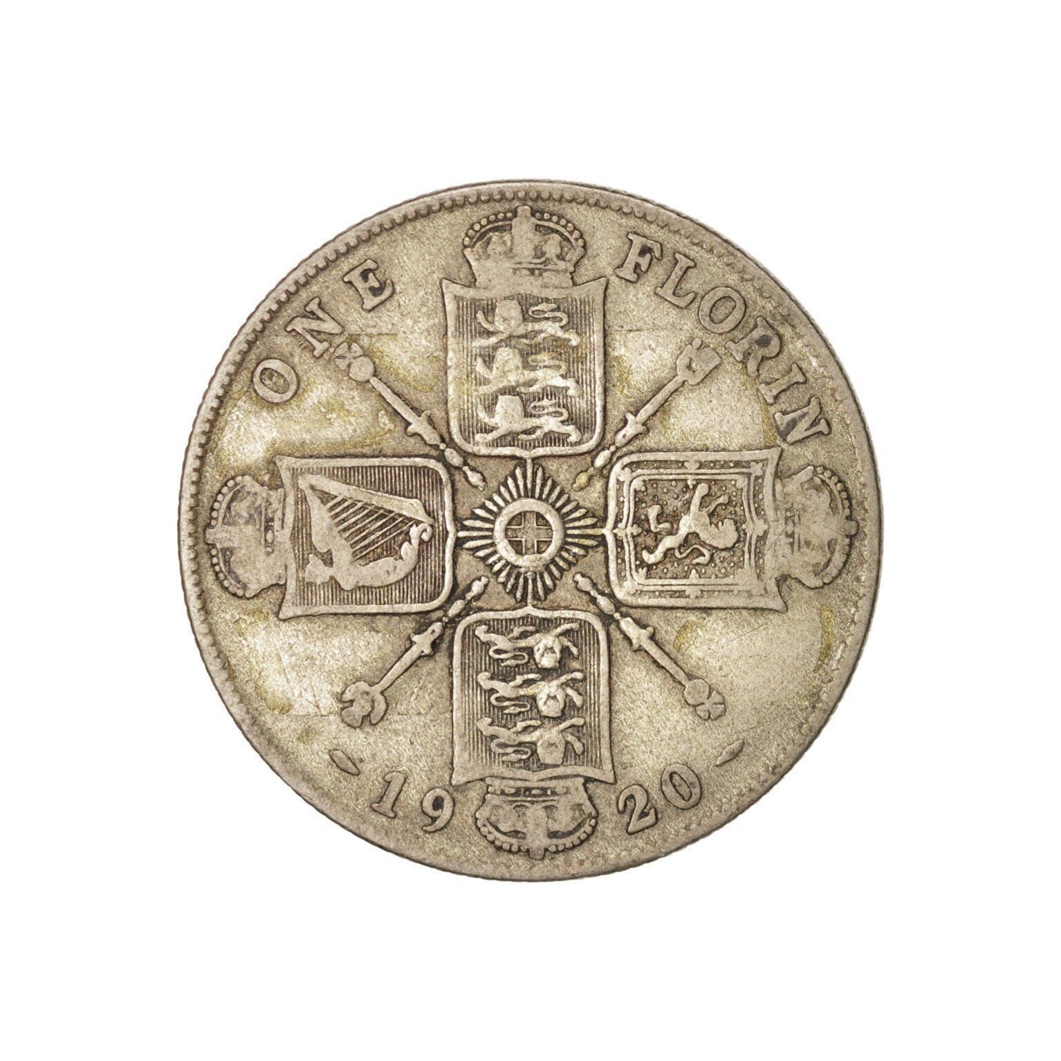 Image of 1920 Florin/Two Shilling Coin Great Britain From King George V, Perfect For Birthdays , Anniversary Or Craft & Jewellery