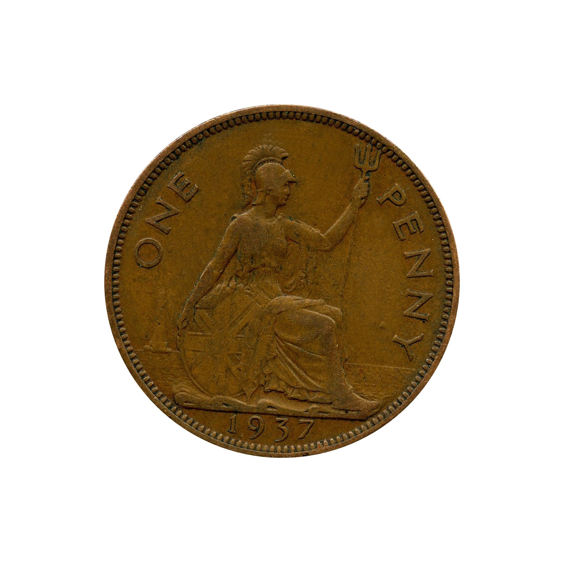 291、極美品 1937年 イギリス 1ペニー コイン - メルカリ