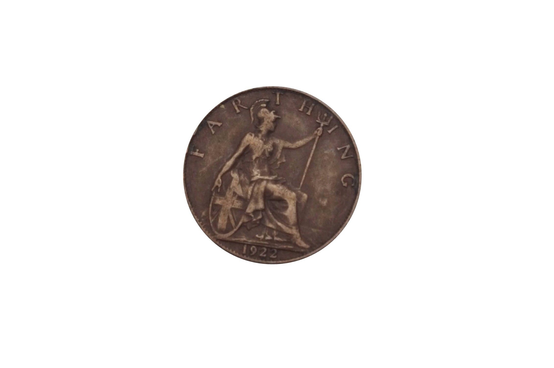 Image of 1922 Farthing Coin Featuring Britannia From The United Kingdom, Perfect For Birthdays , Anniversary & Within Jewellery