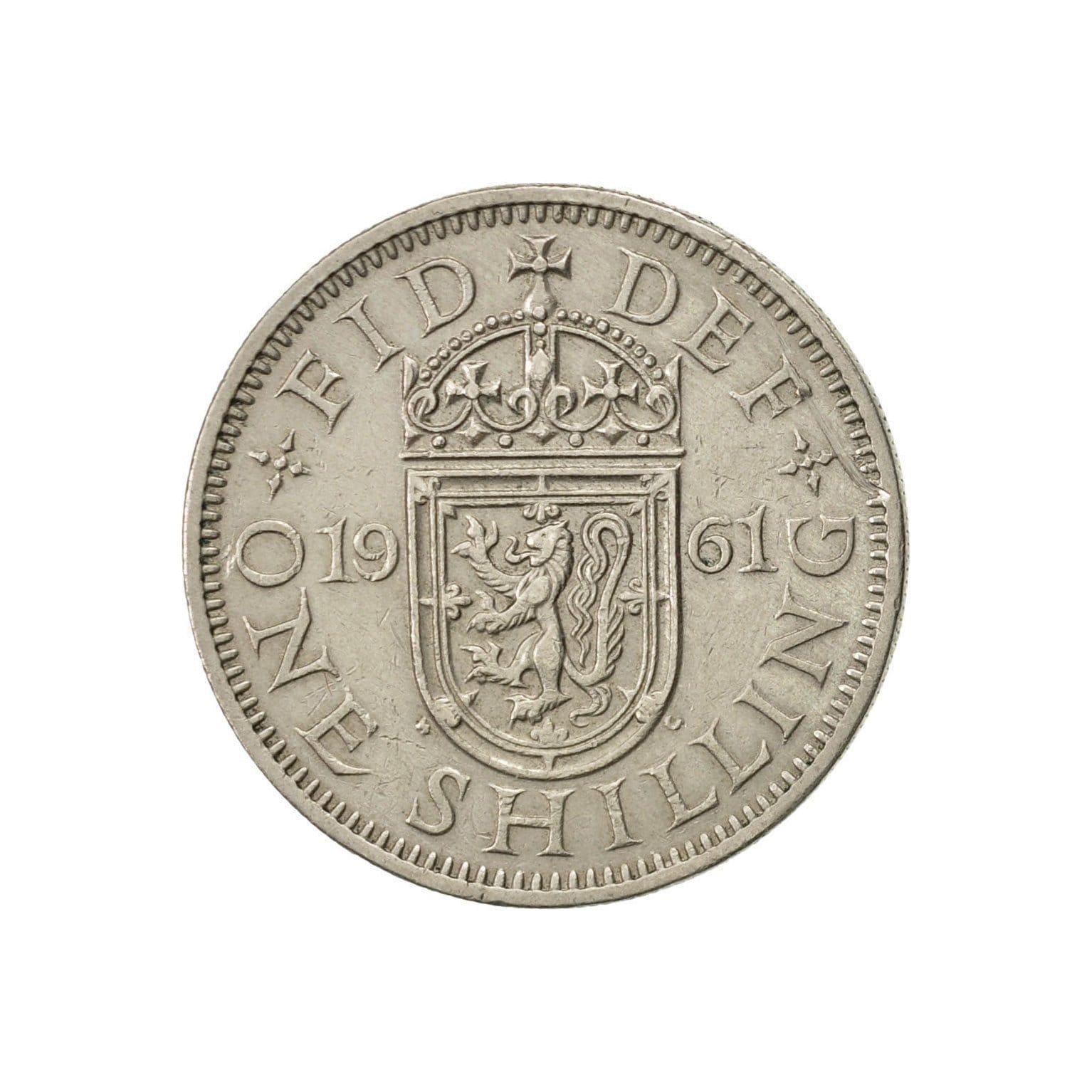 Image of 1961 Scottish Shilling Coin Great Britain From Queen Elizabeth 2nd, Perfect For Birthdays , Anniversary Or Craft & Jewellery