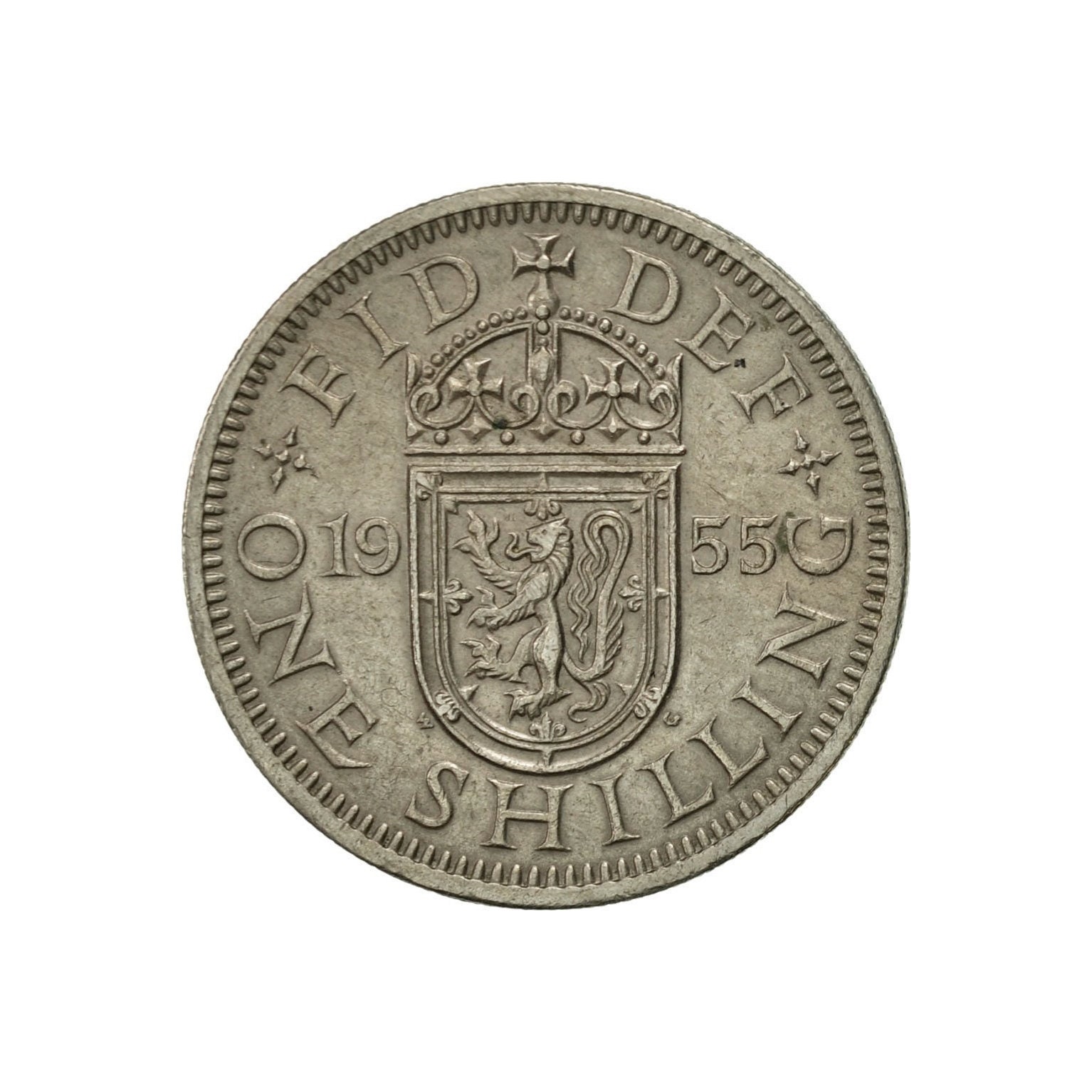 Image of 1955 Scottish Shilling Coin Great Britain From Queen Elizabeth 2nd, Perfect For Birthdays , Anniversary Or Craft & Jewellery