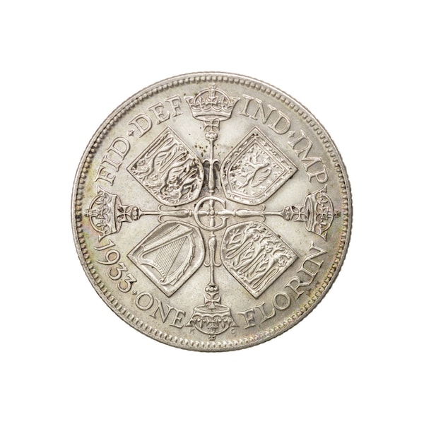 1933 Florin / Two Shilling Coin Great Britain From King George V, Perfect for Birthdays , Anniversary or Craft and Jewellery