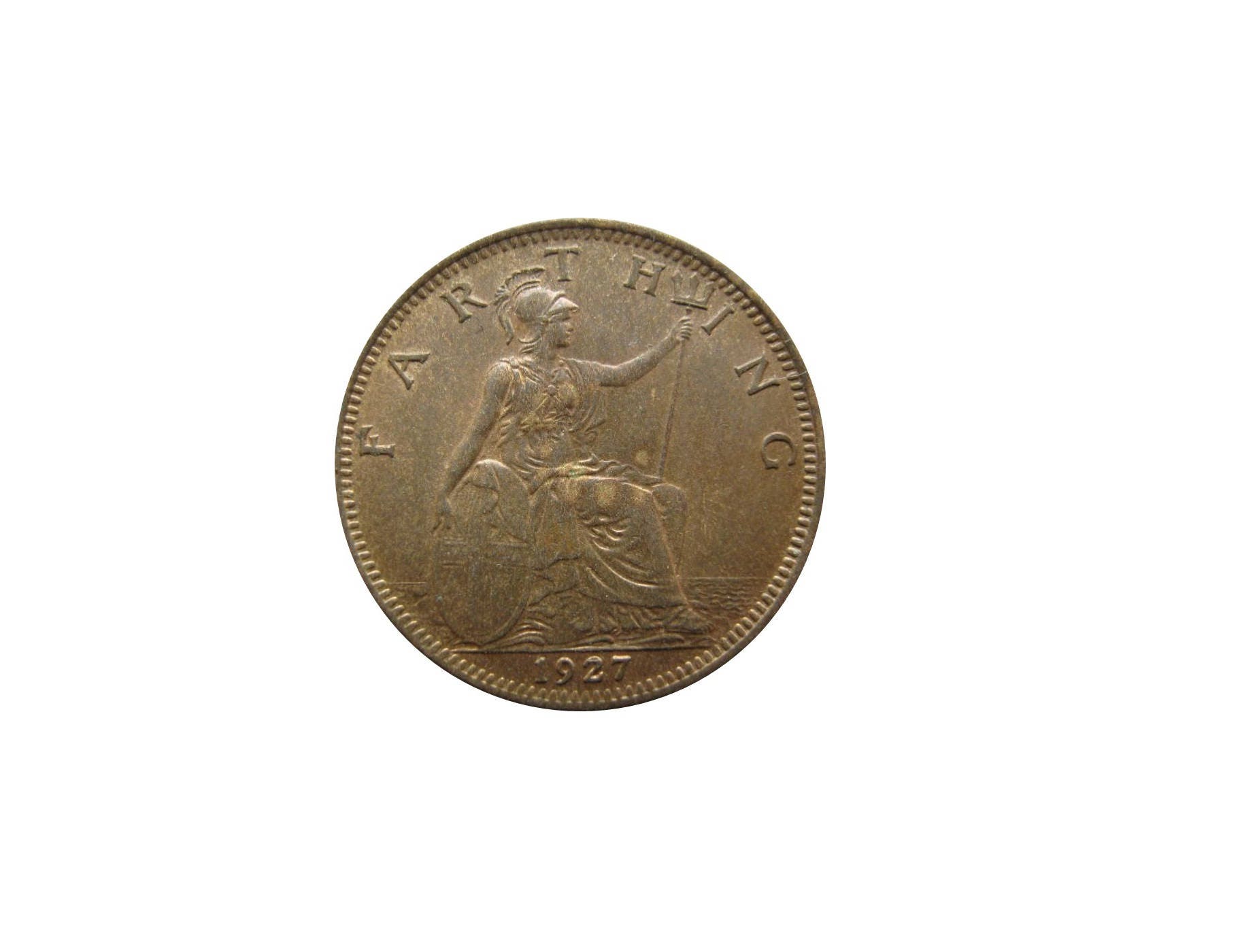 Image of 1927 Farthing Coin Featuring Britannia From The United Kingdom, Perfect For Birthdays , Anniversary & Within Jewellery