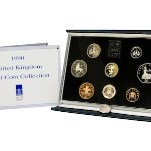 1990 Royal Mint Proof Coin Year Set Complete with Certificate