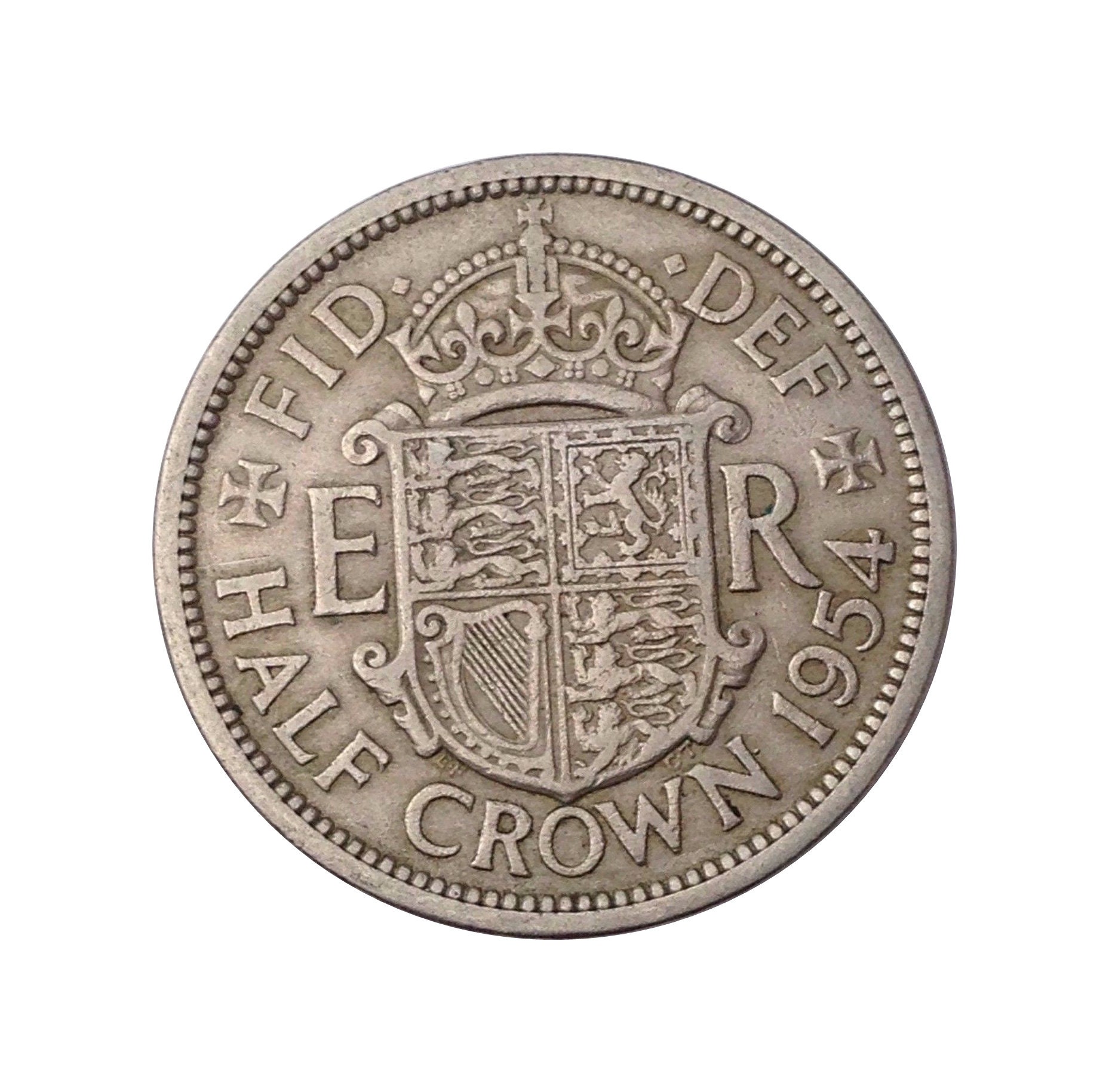Image of 1954 Halfcrown Coin Great Britain From Queen Elizabeth 2nd, Perfect For Birthdays , Anniversary Or Craft & Jewellery