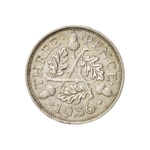 1936 Silver Three Pence from the United kingdom, Perfect for Birthdays ,Anniversary and within Jewellery