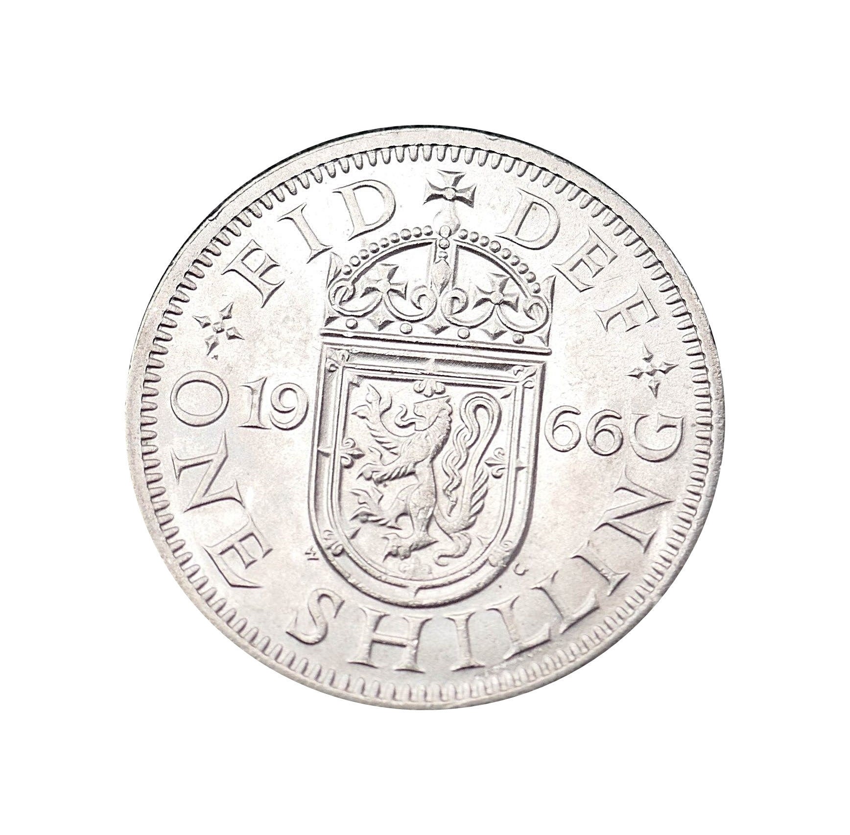 Image of 1966 Scottish Shilling Coin Great Britain From Queen Elizabeth 2nd, Perfect For Birthdays , Anniversary Or Craft & Jewellery
