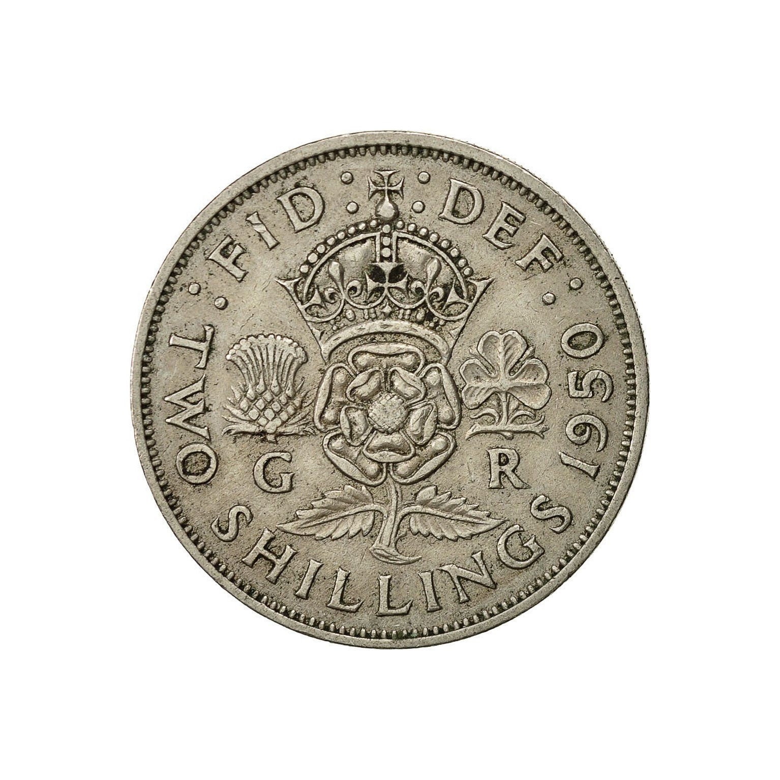Image of 1950 Florin/Two Shilling Coin Great Britain From King George Vi, Perfect For Birthdays , Anniversary Or Craft & Jewellery