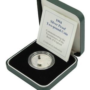1994 Silver Proof 2.00 Two pound Bank of England