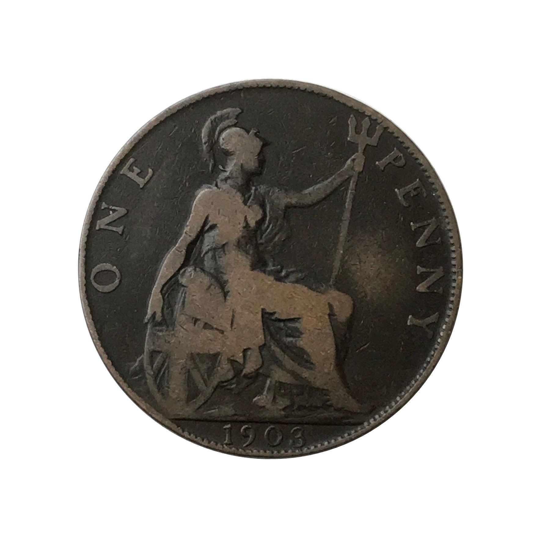 Image of 1903 One Penny Coin Great Britain From King Edward Vii, Perfect For Birthdays , Anniversary Or Craft & Jewellery