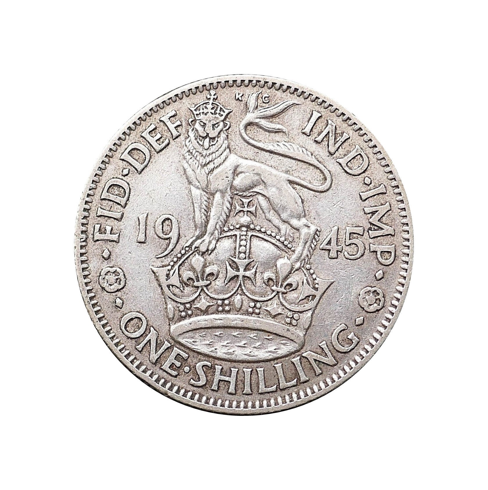 1945年英国シリング硬貨、ジョージ6世より。誕生日、記念日、工芸品や