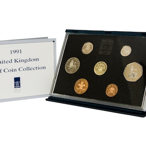 1991 Royal Mint Proof Coin Year Set Complete with Certificate