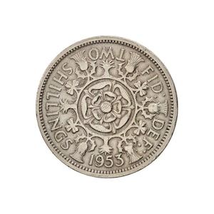 1953 Florin / Two Shilling Coin Great Britain From Queen Elizabeth 2nd, Perfect for Birthdays , Anniversary or Craft and Jewellery