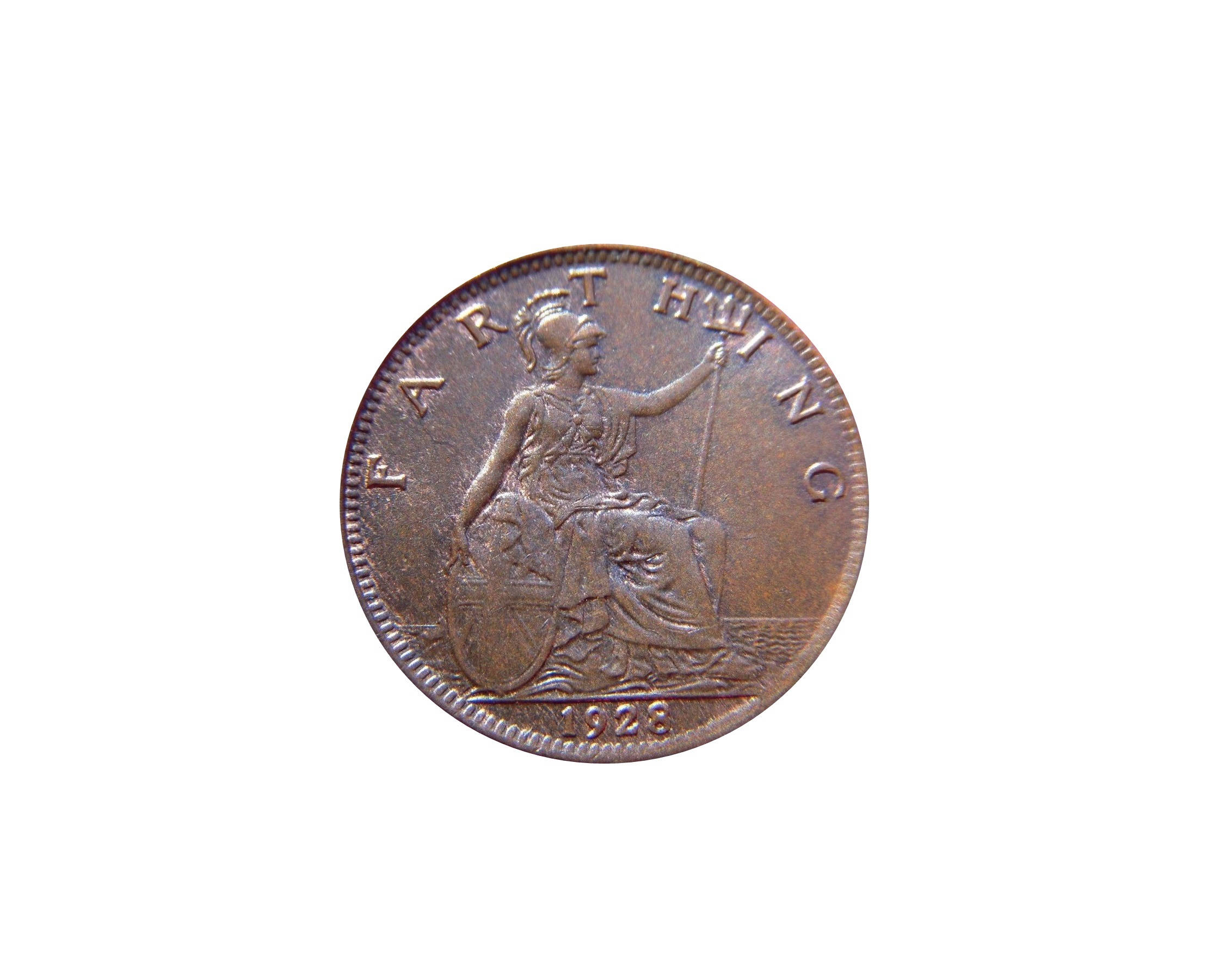 Image of 1928 Farthing Coin Featuring Britannia From The United Kingdom, Perfect For Birthdays , Anniversary & Within Jewellery
