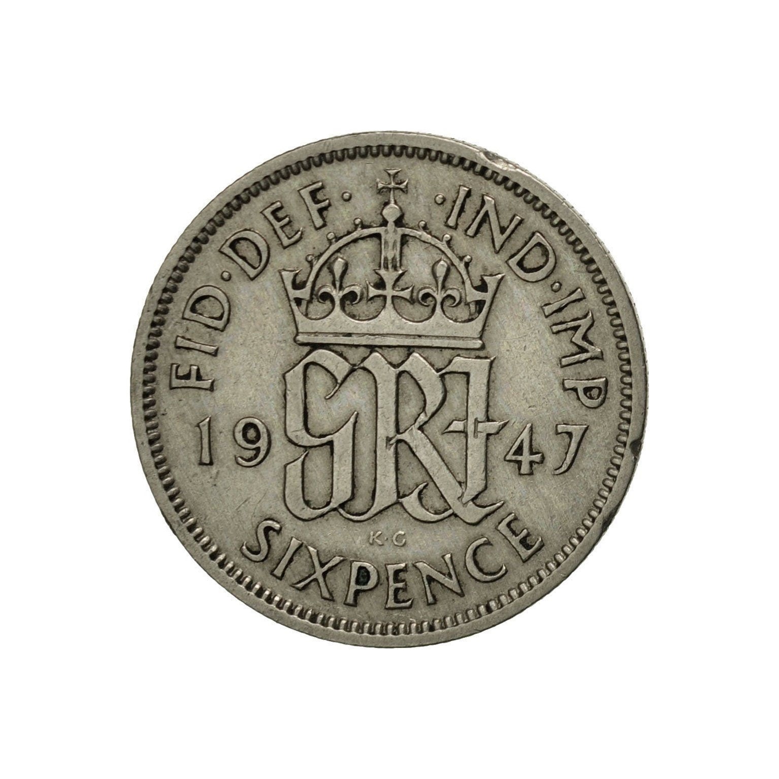 1947年 6ペンス硬貨 イギリス ジョージ6世より 誕生日、記念日、工芸品