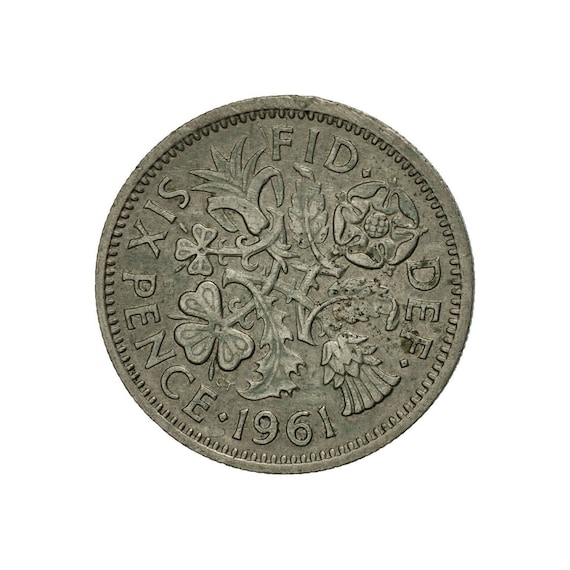 1961年 6ペンス硬貨 イギリス エリザベス2世女王より 誕生日、記念日