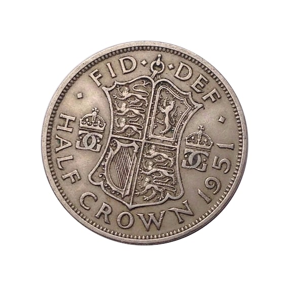 1951年 イギリス ジョージ6世 ハーフクラウン 銀貨 【公式通販】