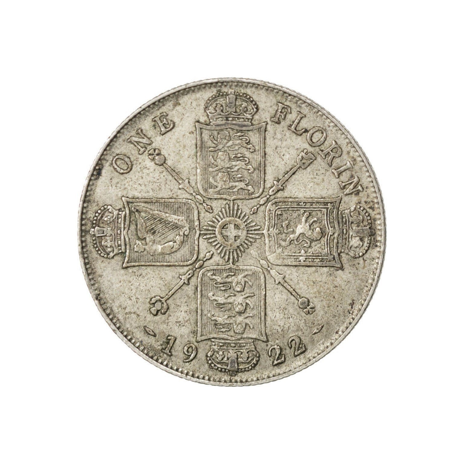Image of 1922 Florin/Two Shilling Coin Great Britain From King George V, Perfect For Birthdays , Anniversary Or Craft & Jewellery