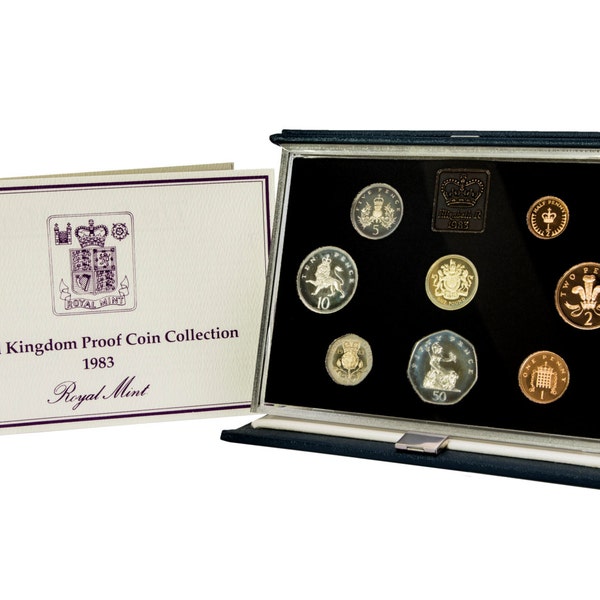 1983 Royal Mint Proof Coin Year Set Complete with Certificate