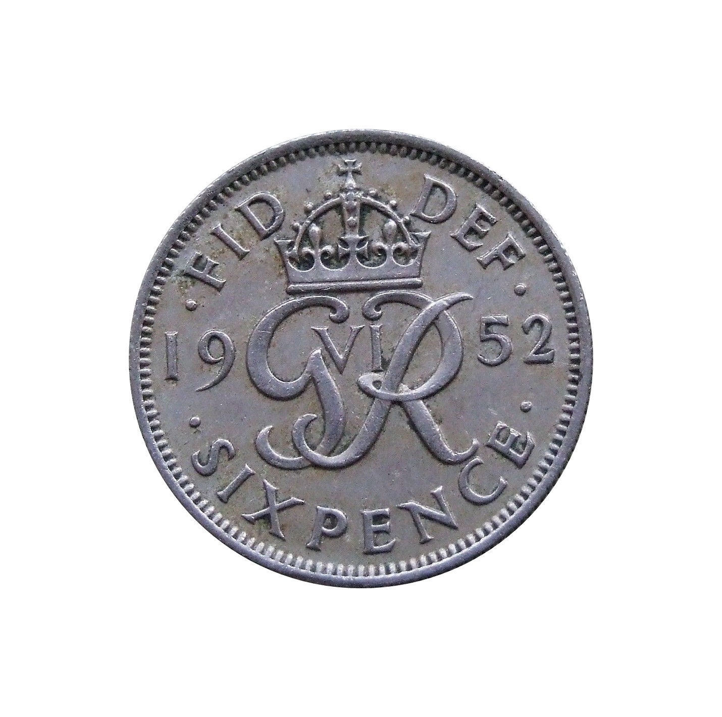 1952年 6ペンス硬貨 英国 ジョージ6世より 誕生日、記念日、工芸品