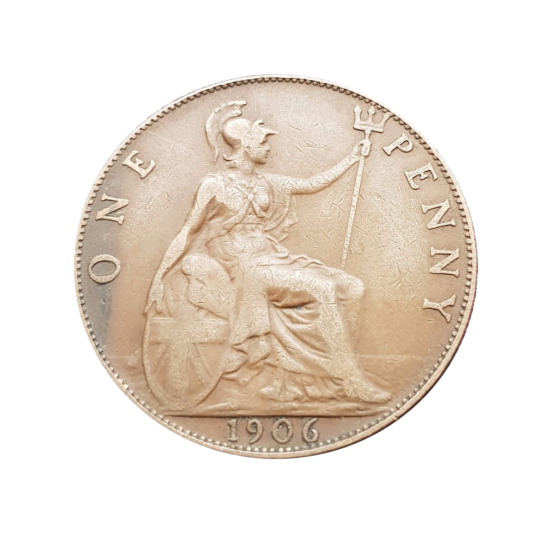 Image of 1906 One Penny Coin Great Britain From King Edward Vii, Perfect For Birthdays , Anniversary Or Craft & Jewellery