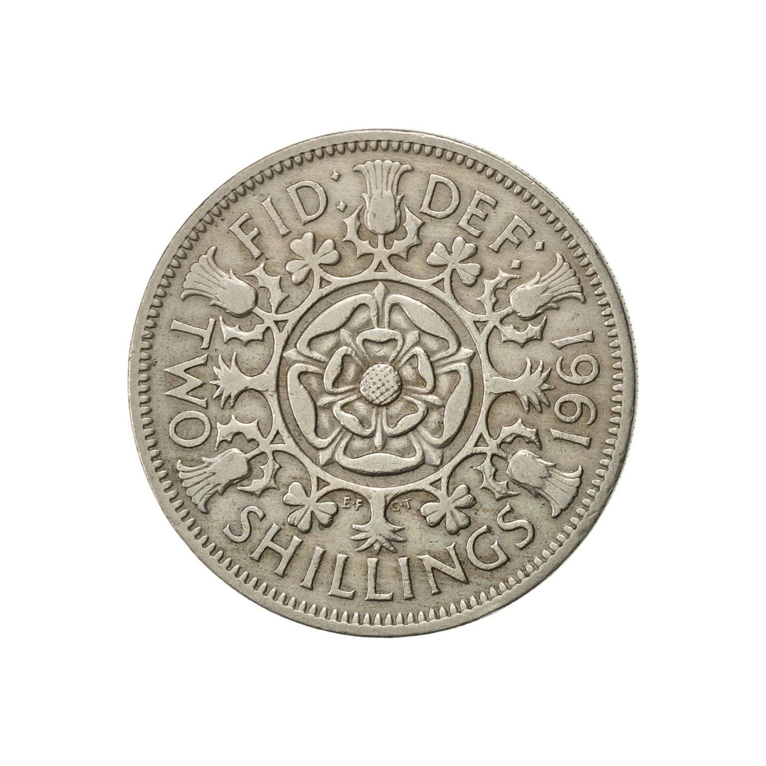 Image of 1961 Florin/Two Shilling Coin Great Britain From Queen Elizabeth 2nd, Perfect For Birthdays , Anniversary Or Craft & Jewellery