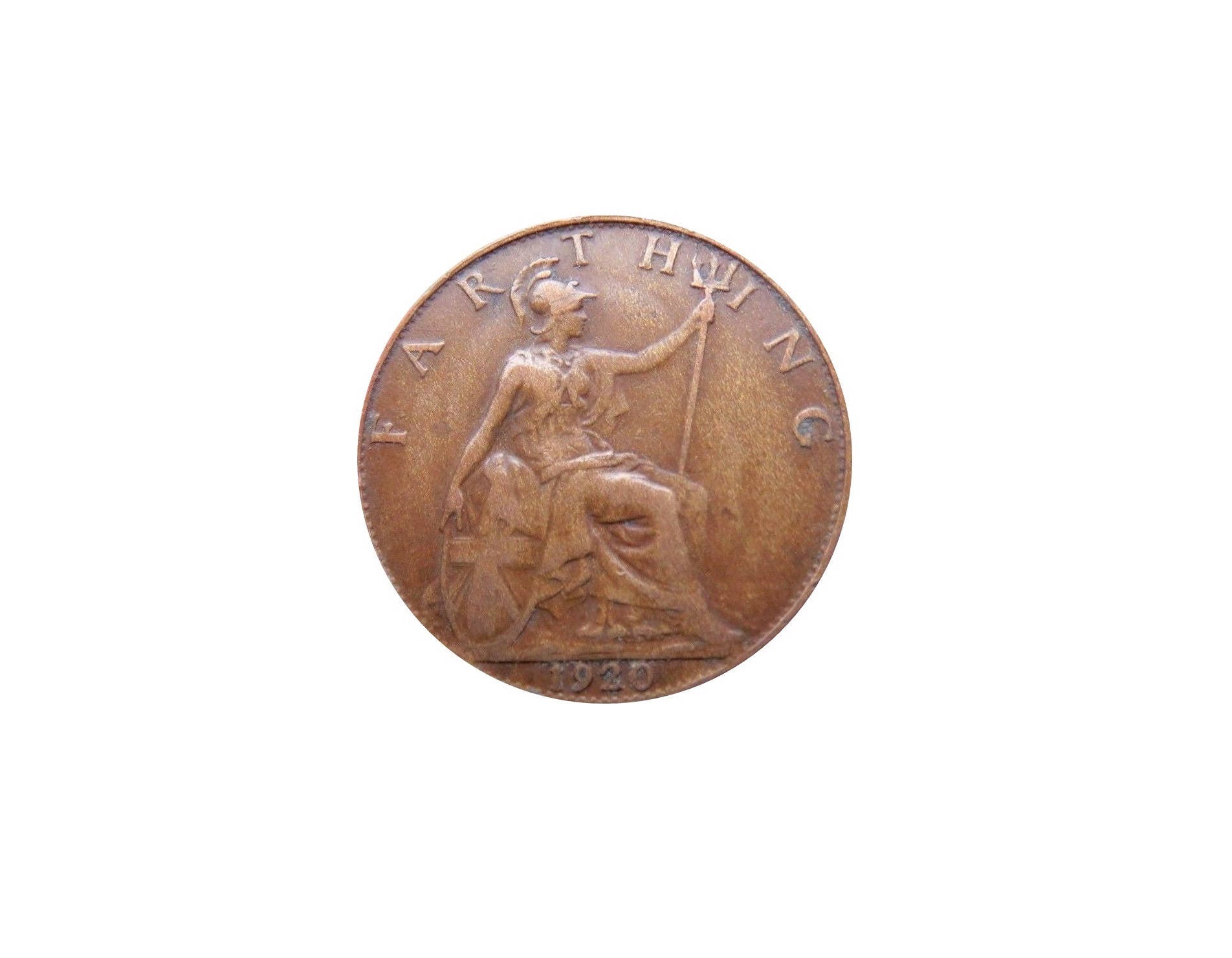 Image of 1920 Farthing Coin Featuring Britannia From The United Kingdom, Perfect For Birthdays , Anniversary & Within Jewellery