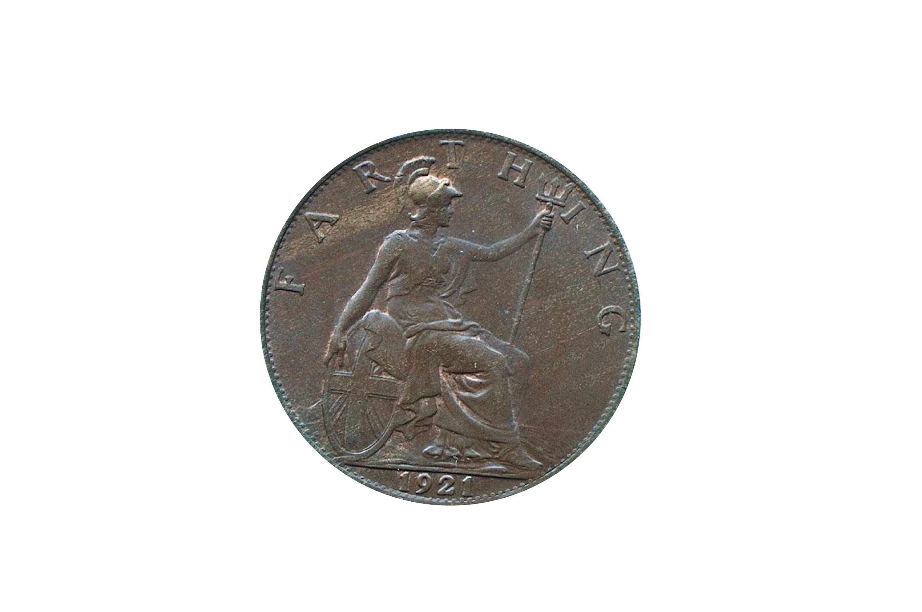 Image of 1921 Farthing Coin Featuring Britannia From The United Kingdom, Perfect For Birthdays , Anniversary & Within Jewellery