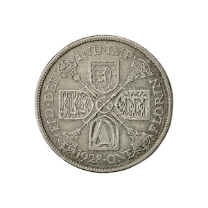 1928 Florin / Two Shilling Coin Great Britain From King George V, Perfect for Birthdays , Anniversary or Craft and Jewellery