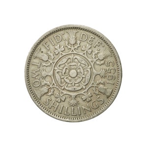 1955 Florin / Two Shilling Coin Great Britain From Queen Elizabeth 2nd, Perfect for Birthdays , Anniversary or Craft and Jewellery