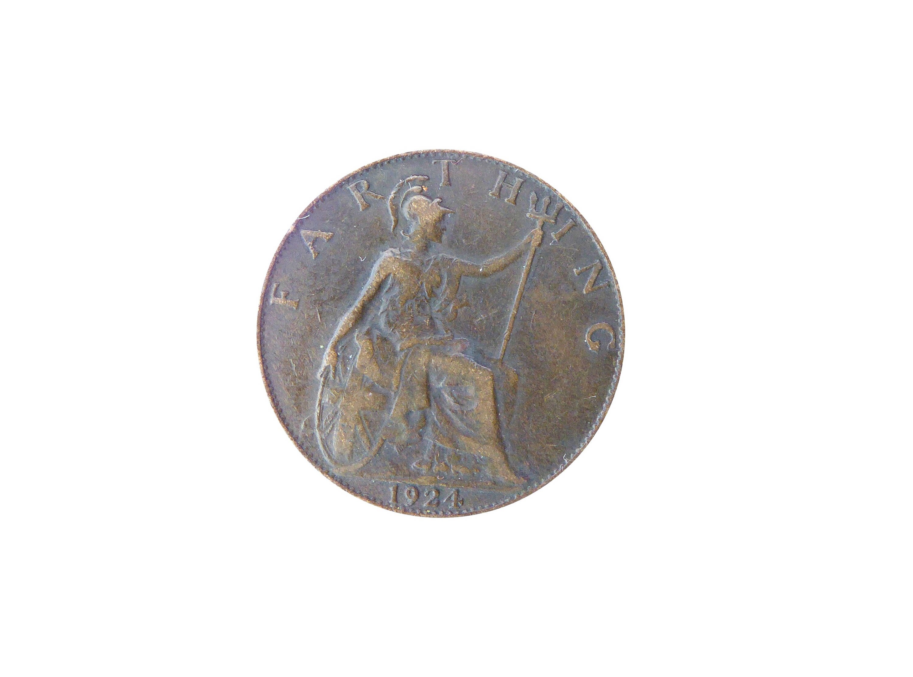 Image of 1924 Farthing Coin Featuring Britannia From The United Kingdom, Perfect For Birthdays , Anniversary & Within Jewellery
